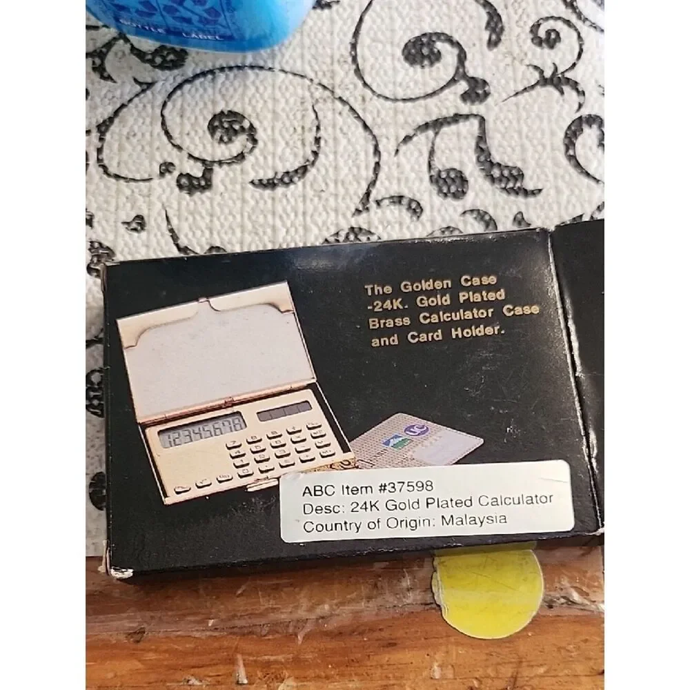 The Golden Case Vintage Calculator/Business Card Holder